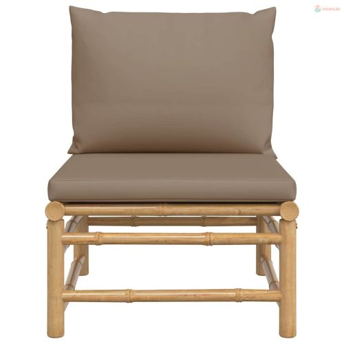 Bambusz kerti középső kanapé tópszínű párnákkal