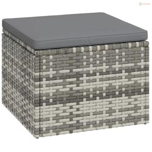 3 részes szürke polyrattan kerti ülőgarnitúra párnákkal