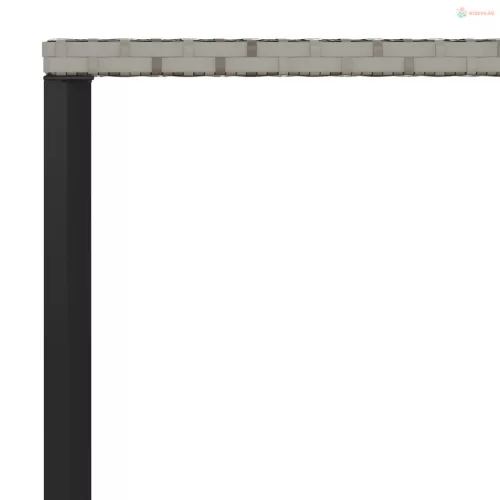 2 részes szürke polyrattan kerti étkezőgarnitúra párnákkal