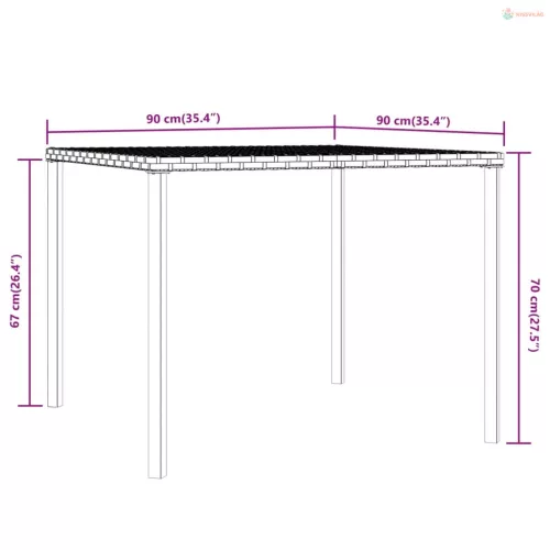 2 részes szürke polyrattan kerti étkezőgarnitúra párnákkal