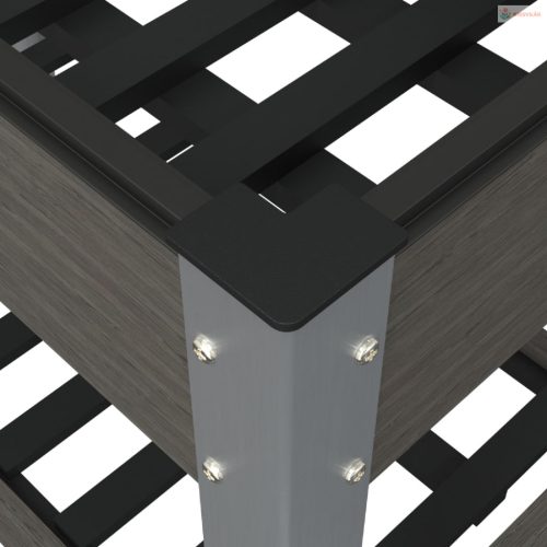 Szürke WPC kerti magaságyás polccal 100 x 50 x 75 cm