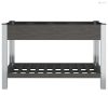 Szürke WPC kerti magaságyás polccal 120 x 50 x 75 cm