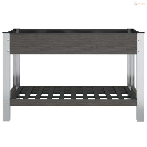Szürke WPC kerti magaságyás polccal 120 x 50 x 75 cm