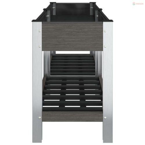 Szürke WPC kerti magaságyás polccal 175 x 50 x 75 cm