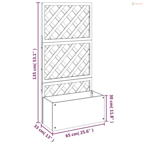 Szürke WPC rácsos ültetőláda 65 x 33 x 135 cm