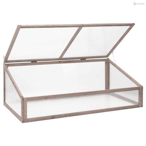 Szürke fenyőfa melegház 110 x 56 x 39 cm