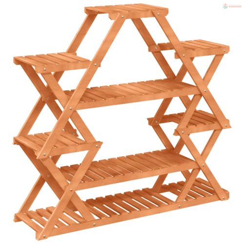 Tömör fenyőfa virágtartó állvány 110 x 25 x 105 cm