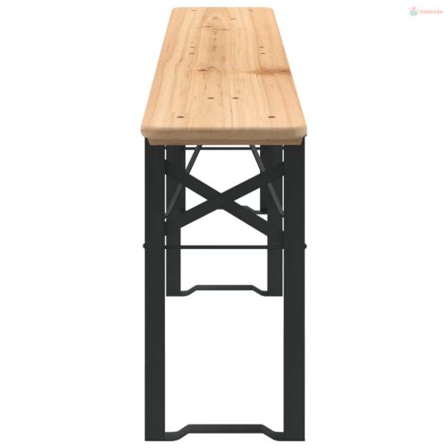 3 részes tömör fenyőfa összecsukható sörözőasztal garnitúra