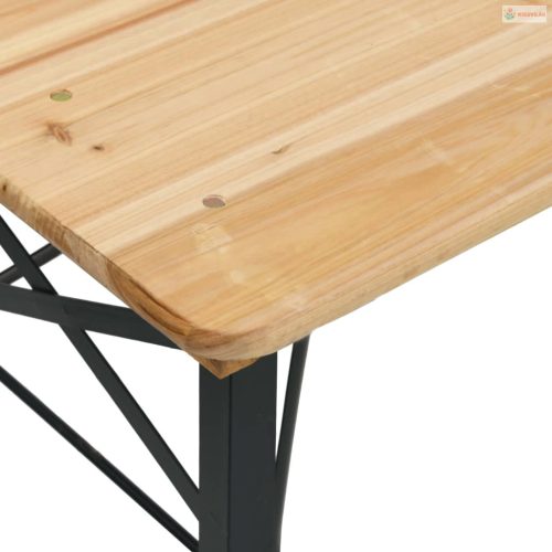 3 részes tömör fenyőfa összecsukható sörözőasztal garnitúra