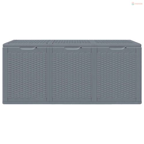 Szürke PP rattan kerti tárolóláda 270 L
