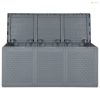 Szürke PP rattan kerti tárolóláda 270 L