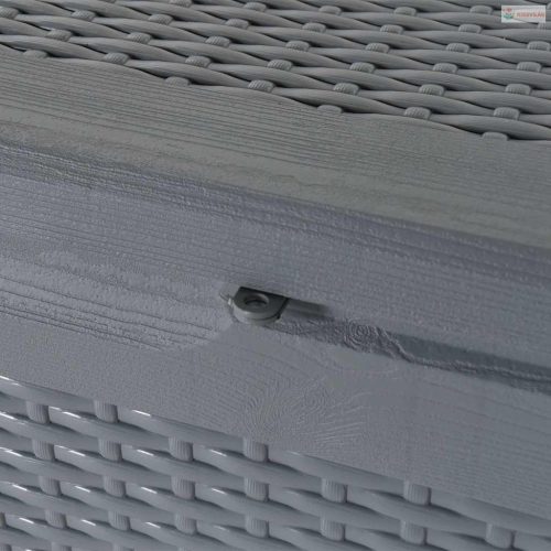 Szürke PP rattan kerti tárolóláda 270 L