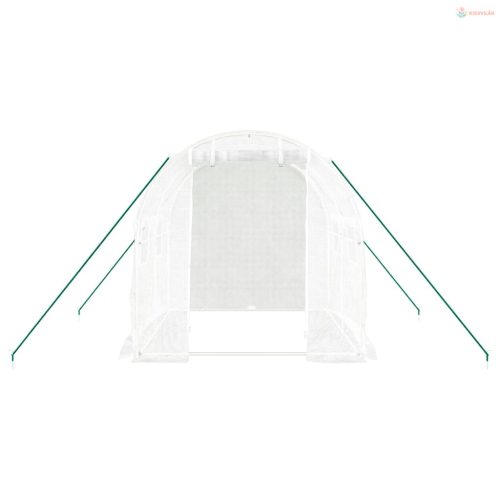 Fehér acélvázas melegház 4 m² 2x2x2 m