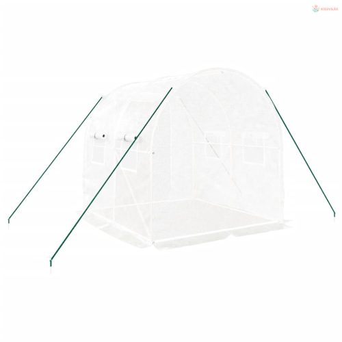 Fehér acélvázas melegház 4 m² 2x2x2 m