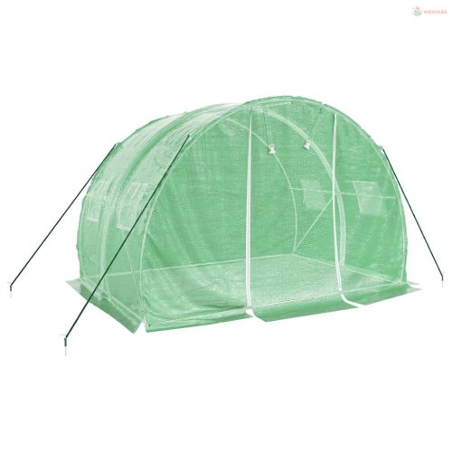 Zöld acélvázas melegház 6 m² 3 x 2 x 2 m
