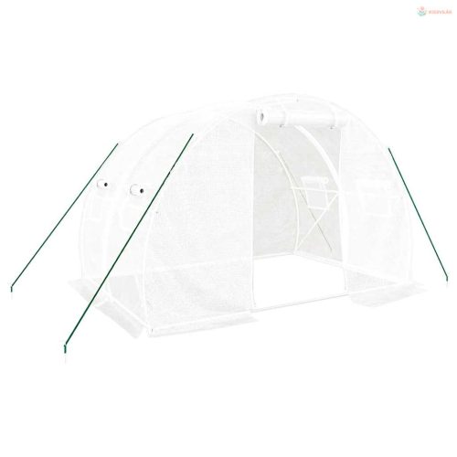 Fehér acélvázas melegház 6 m² 3 x 2 x 2 m