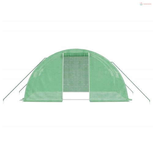 Zöld acélvázas melegház 8 m² 4 x 2 x 2 m