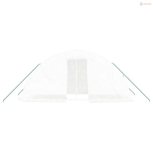 Fehér acélvázas melegház 10 m² 5 x 2 x 2,3 m