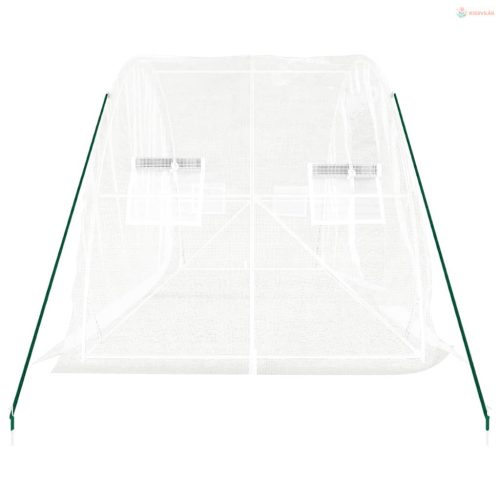 Fehér acélvázas melegház 10 m² 5 x 2 x 2,3 m