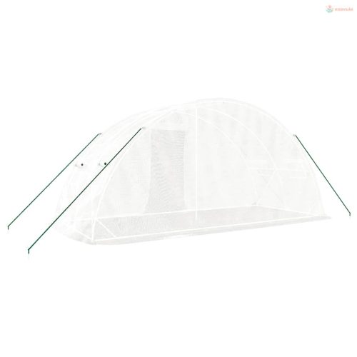 Fehér acélvázas melegház 10 m² 5 x 2 x 2,3 m