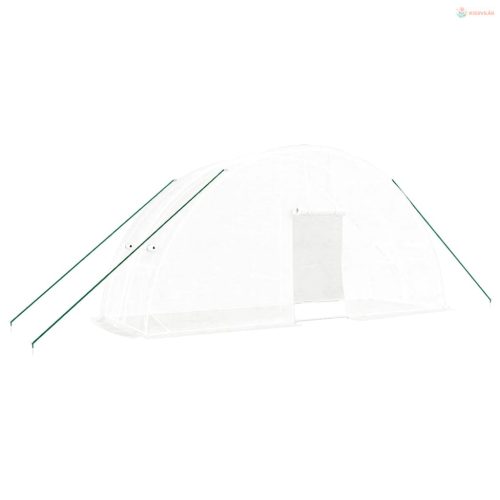 Fehér acélvázas melegház 12 m² 6 x 2 x 2,85 m