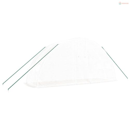 Fehér acélvázas melegház 12 m² 6 x 2 x 2,85 m