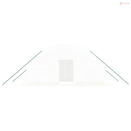 Fehér acélvázas melegház 12 m² 6 x 2 x 2,85 m
