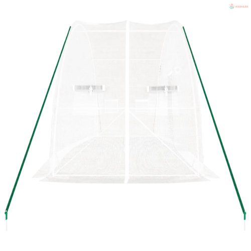Fehér acélvázas melegház 12 m² 6 x 2 x 2,85 m