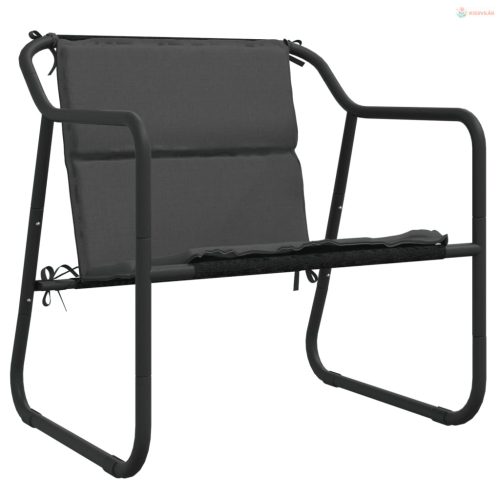 3 részes antracitszürke acél kerti ülőgarnitúra párnákkal