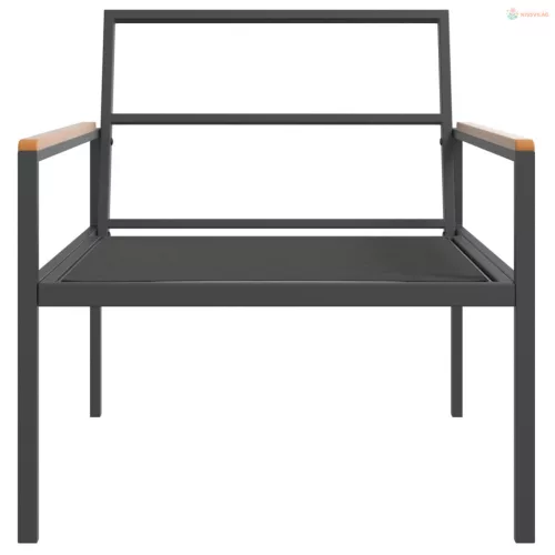 3 részes antracitszürke acél kerti ülőgarnitúra párnákkal