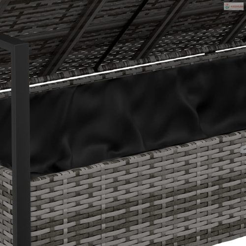 2 személyes szürke polyrattan kerti kanapé párnával