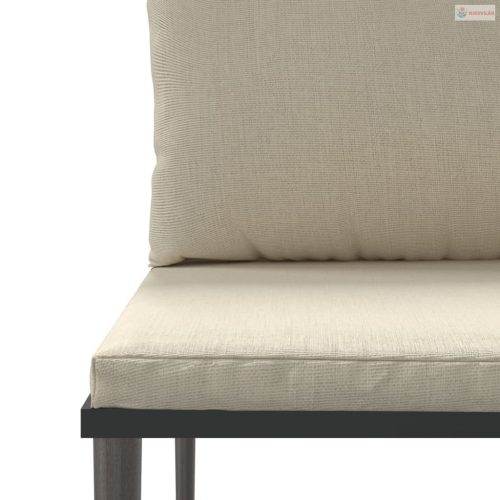 3 részes szürke polyrattan kerti ülőgarnitúra párnákkal
