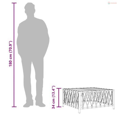 Fehér szőtt szövet kerti asztal 70 x 70 x 34 cm