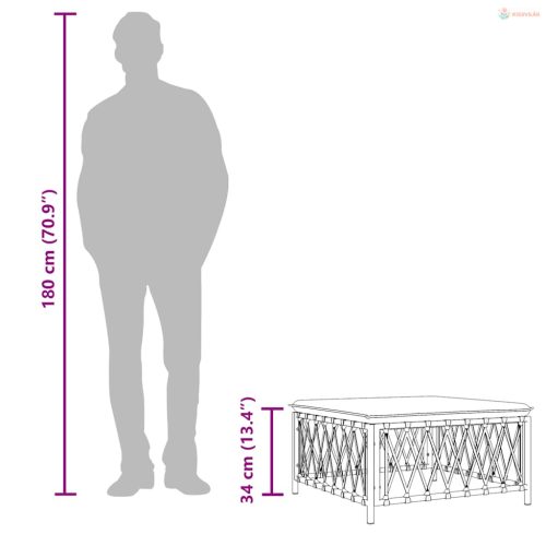 Antracitszürke szőtt szövet kerti lábtartó párnával