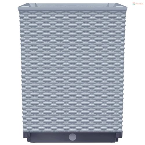 2 db világosszürke polipropilén növénytartó 30 x 30 x 37 cm