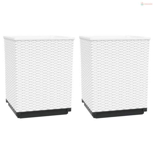 2 db fehér polipropilén növénytartó 30 x 30 x 37 cm