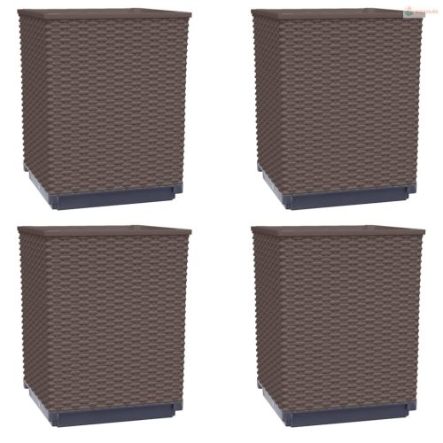4 db barna polipropilén növénytartó 30 x 30 x 37 cm