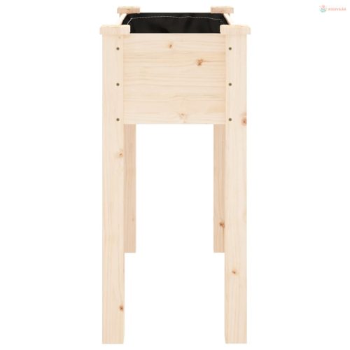 Tömör fenyőfa kerti ültetőláda béléssel 71 x 37 x 76 cm