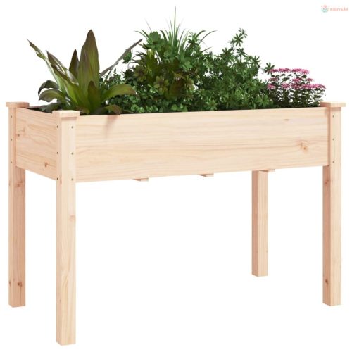 Tömör fenyőfa kerti ültetőláda béléssel 118 x 59 x 76 cm