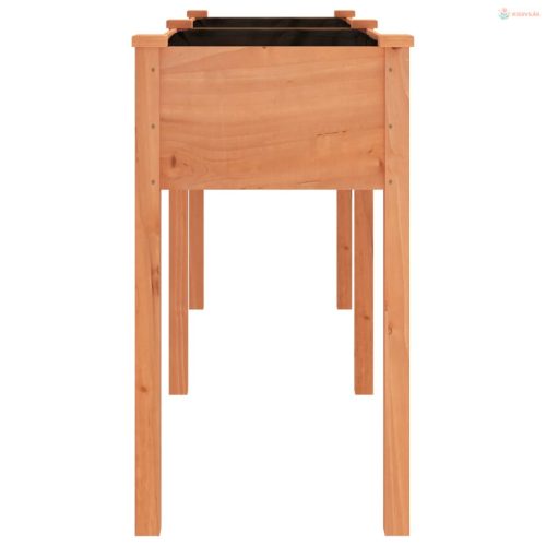 Barna tömör fenyőfa kerti ültetőláda béléssel 161x45x76 cm