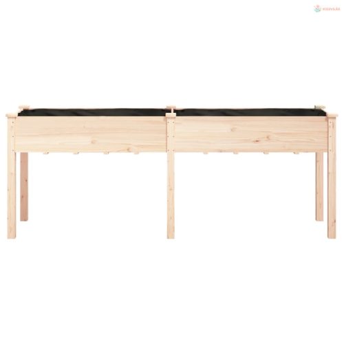 Tömör fenyőfa kerti ültetőláda béléssel 203x53x76 cm