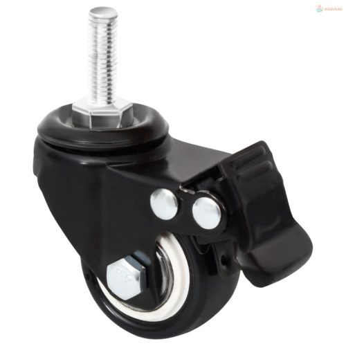 4 db fekete vas kerék ültetőládához 8 x 3,5 x 8 cm