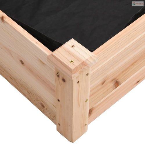 Tömör fenyőfa kerti magaságyás béléssel 120x45x25 cm