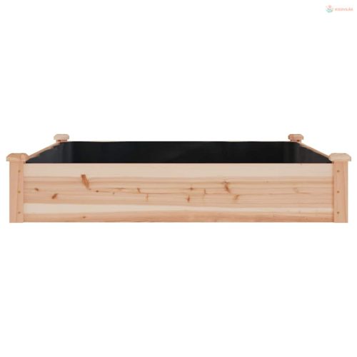 Tömör fenyőfa kerti magaságyás béléssel 120x120x25 cm