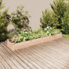 Tömör fenyőfa kerti magaságyás béléssel 240x45x25 cm