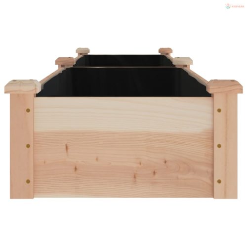 Tömör fenyőfa kerti magaságyás béléssel 240x45x25 cm