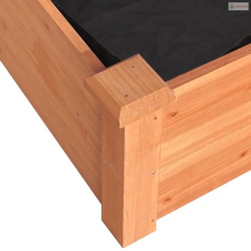 Barna tömör fenyőfa kerti magaságyás béléssel 240x120x25 cm