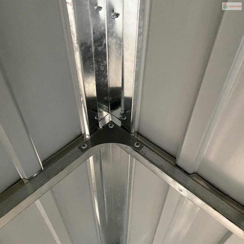 Antracitszürke fészer meghosszabbított tetővel 277x107x181 cm