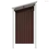 Barna kerti fészer meghosszabbított tetővel 277x107x181 cm