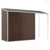 Barna kerti fészer meghosszabbított tetővel 277x107x181 cm